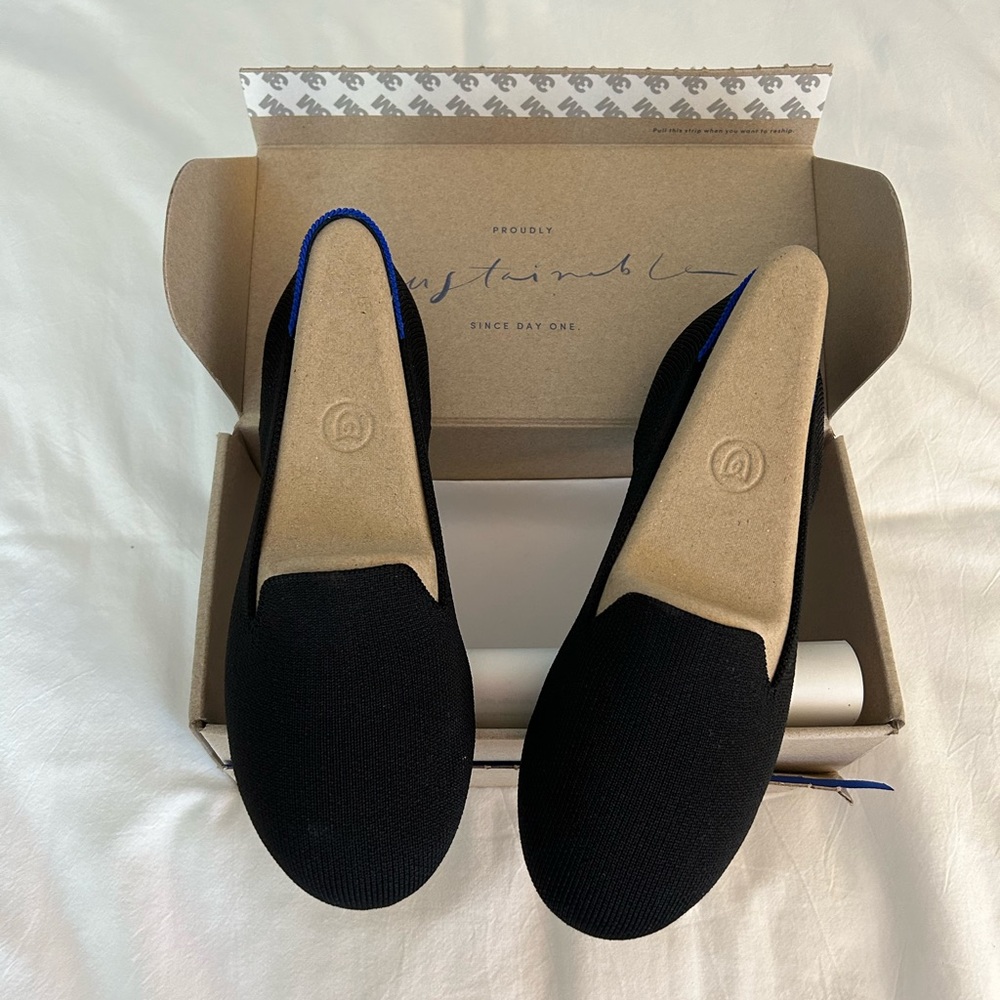 Kids Rothy’s loafers-black, size 4 girls